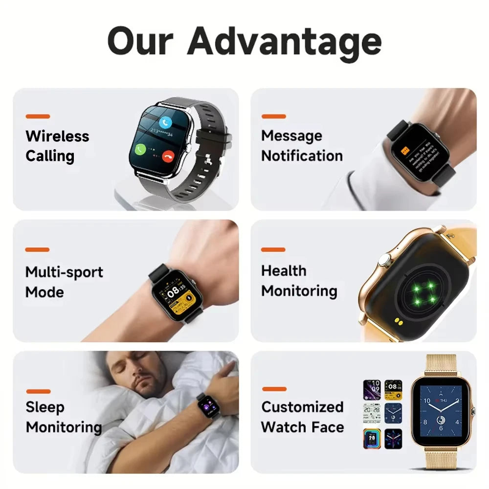 LAXASFIT Heart Rate Monitor Sports Fitness Smart Watch for Men Women