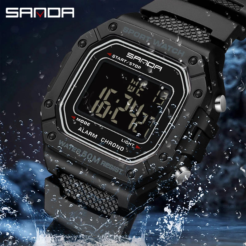 SANDA Men Military Water Resistant Sport Watches