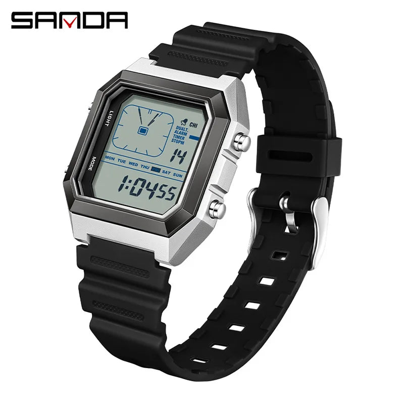SANDA  Digital Watches for Man Multifunction Luminous Chronograph Calendar Outdoor Sport Waterproof