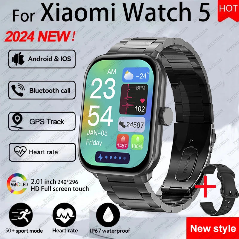 Xiaomi Sport Smart Watch 5 for Men Women Heart Rate Bluetooth Call GPS Track Waterproof