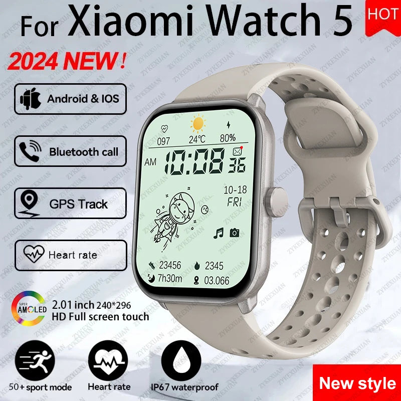 Xiaomi Sport Smart Watch 5 for Men Women Heart Rate Bluetooth Call GPS Track Waterproof