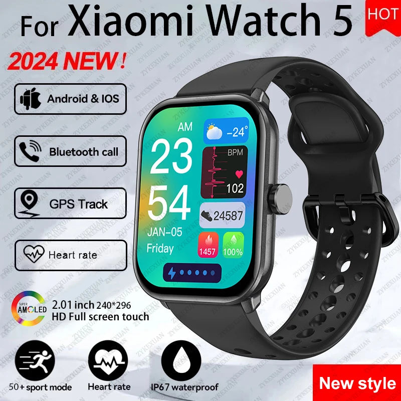 Xiaomi Sport Smart Watch 5 for Men Women Heart Rate Bluetooth Call GPS Track Waterproof