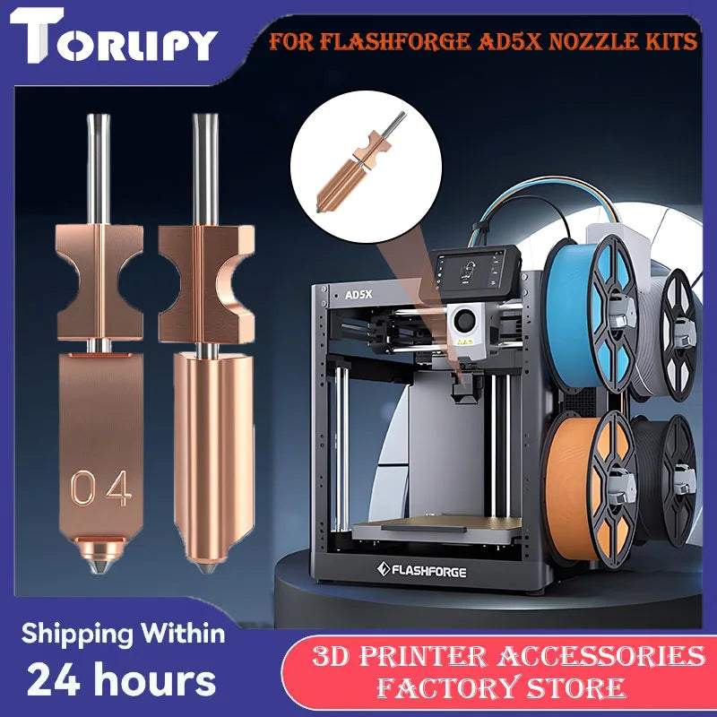 Upgrades Flashforge AD5X Nozzle Kit Flash Cast AD5X Original Nozzle Component Stainless Steel 0.4mm For 3D Printer Accessories