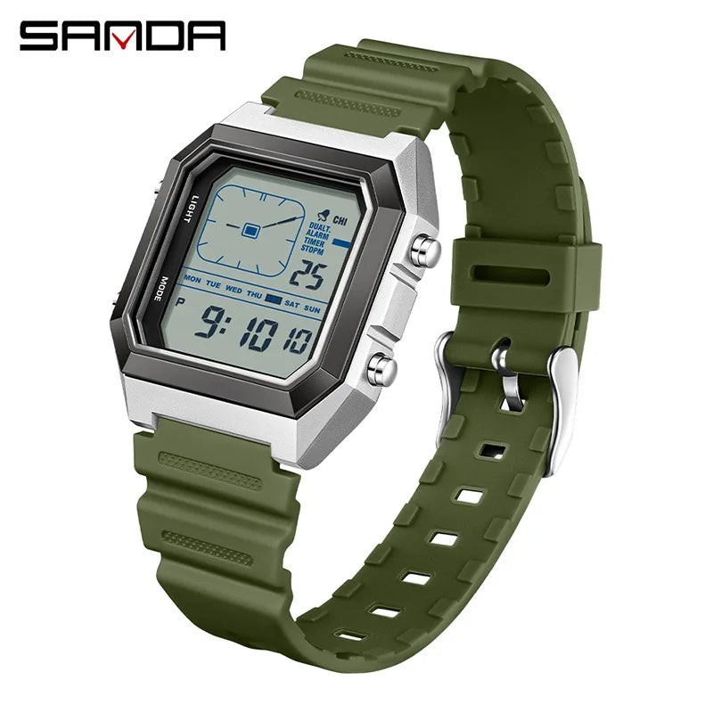 SANDA  Digital Watches for Man Multifunction Luminous Chronograph Calendar Outdoor Sport Waterproof