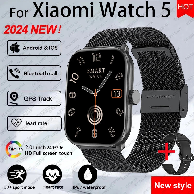 Xiaomi Sport Smart Watch 5 for Men Women Heart Rate Bluetooth Call GPS Track Waterproof