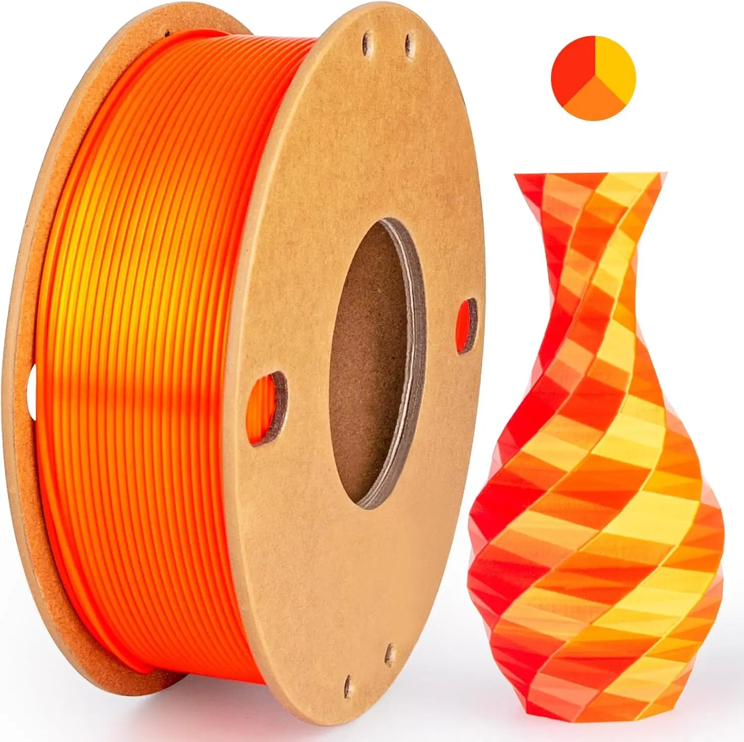 Multicolor 3D Printer Filament,Dual/Tri Colour 1.75mm PLA Silk Shiny Printing Filament,250g(0.55lbs) Fit Most FDM 3D Printer