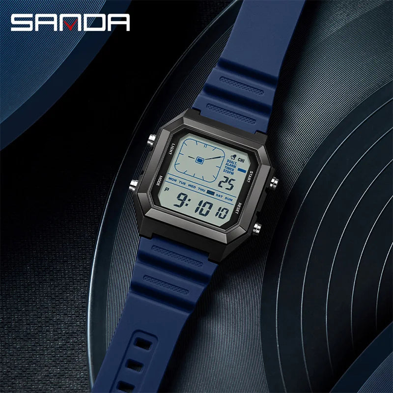 SANDA  Digital Watches for Man Multifunction Luminous Chronograph Calendar Outdoor Sport Waterproof