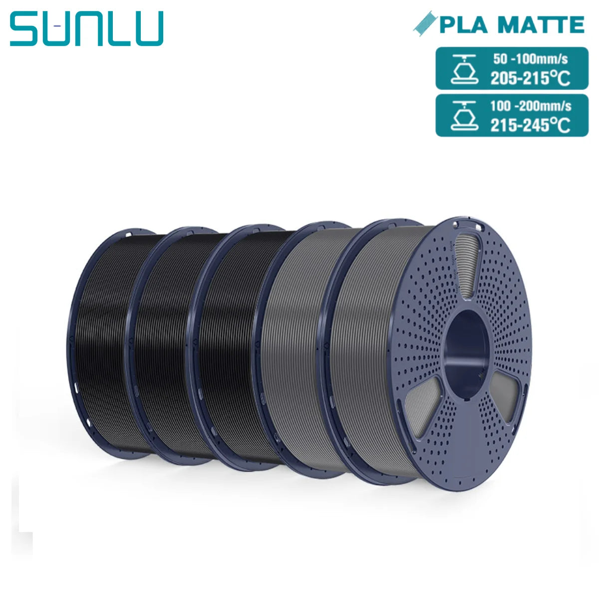 SUNLU 5KG PLA Matte 3D Printer Filament 1.75mm 1KG/Roll Frosted Texture Neatly Wound For FDM 3D Printing Filaments Fast Ship
