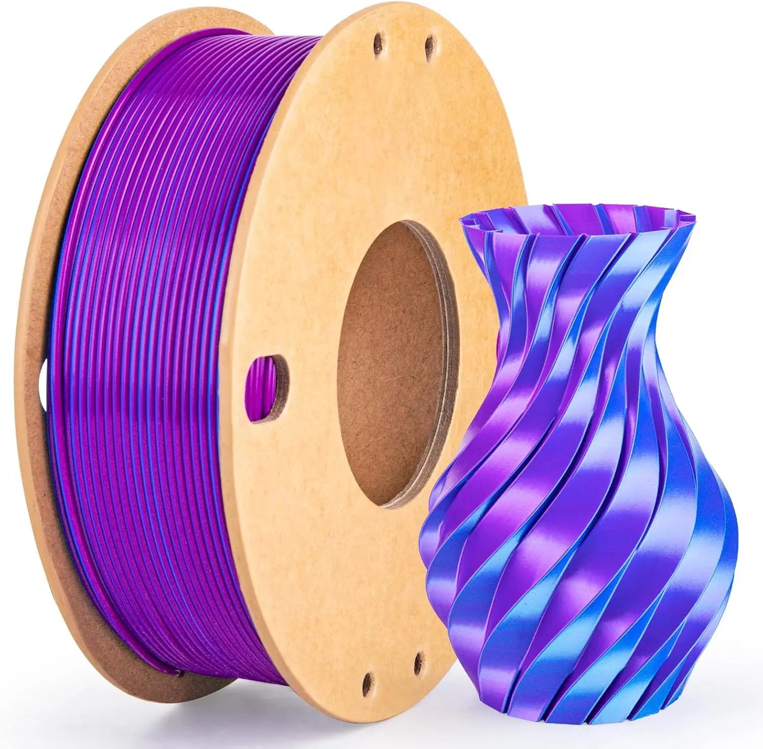 Multicolor 3D Printer Filament,Dual/Tri Colour 1.75mm PLA Silk Shiny Printing Filament,250g(0.55lbs) Fit Most FDM 3D Printer