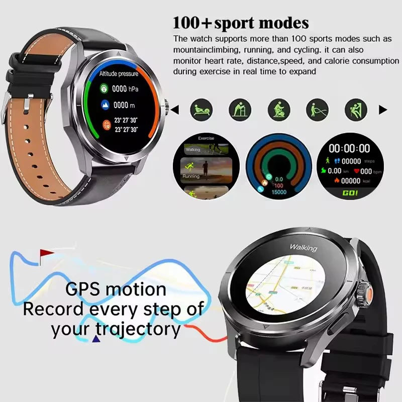 Sports Smart Watch for Men and Women with NFC GPS Compass Heart rate