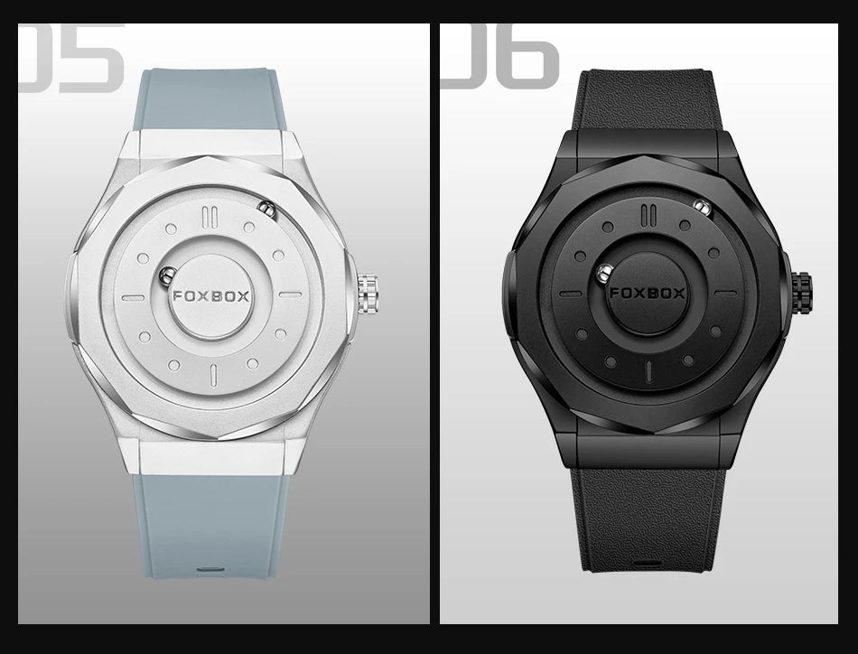 FOXBOX  Magnetic Force Pointer Watch for Men waterproof
