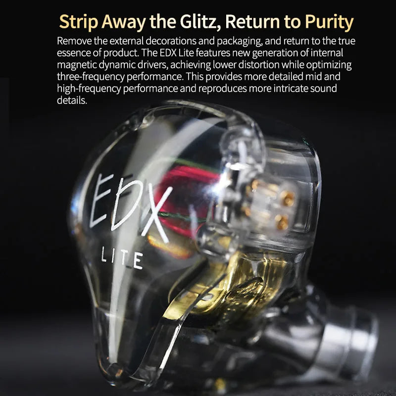 KZ EDX Lite HIFI Dynamic Driver Stereo Bass Music Earbuds for Gaming Sports with Detachable 2Pin Cable