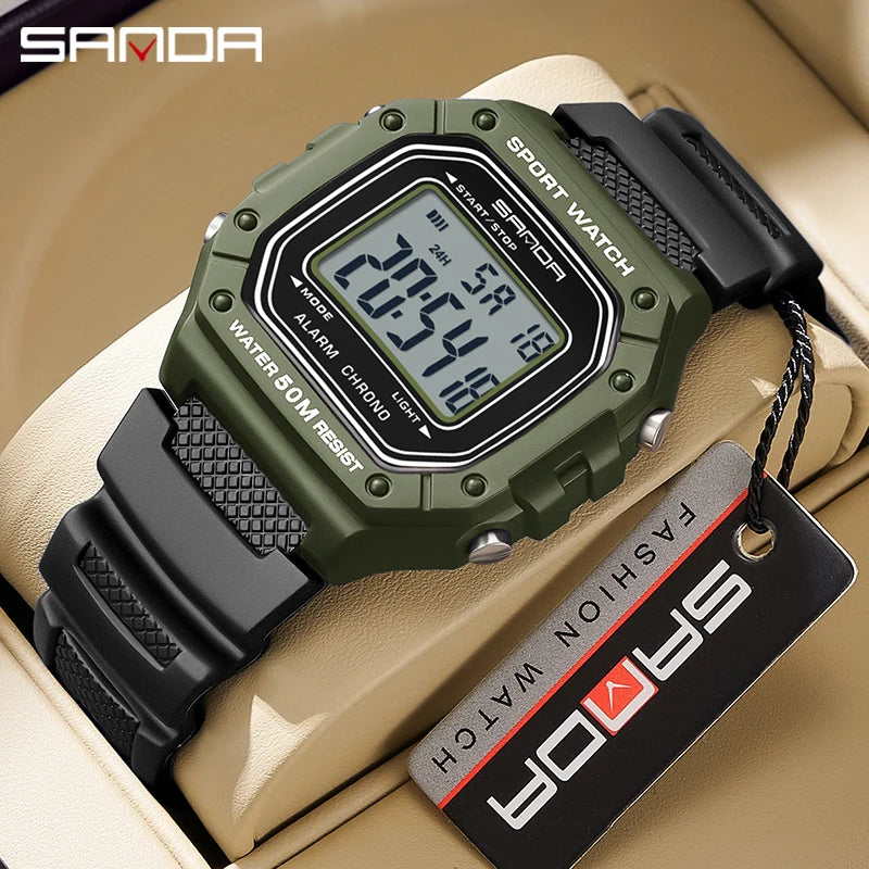 SANDA Men Military Water Resistant Sport Watches
