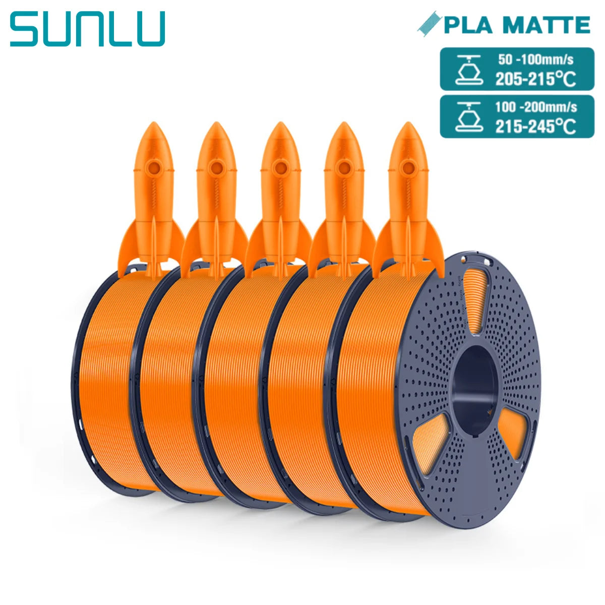 SUNLU 5KG PLA Matte 3D Printer Filament 1.75mm 1KG/Roll Frosted Texture Neatly Wound For FDM 3D Printing Filaments Fast Ship