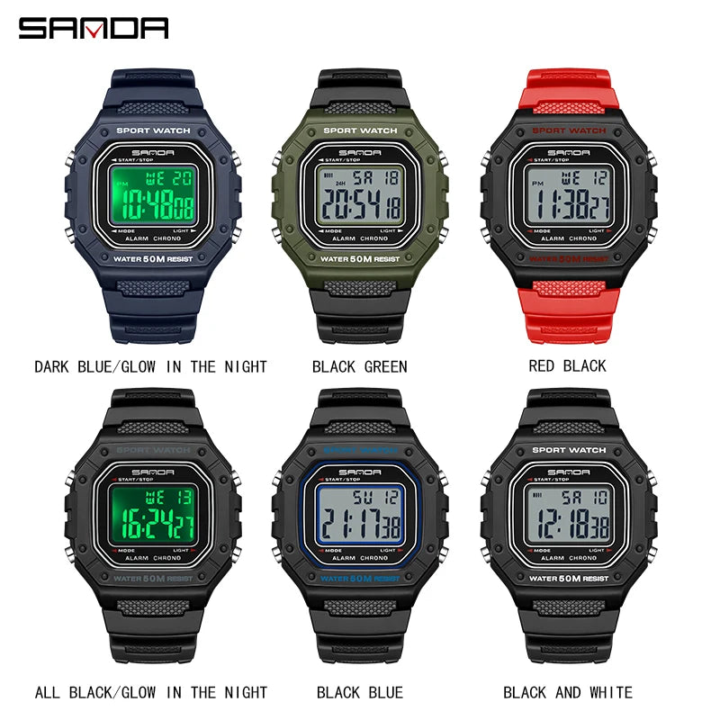 SANDA Men Military Water Resistant Sport Watches