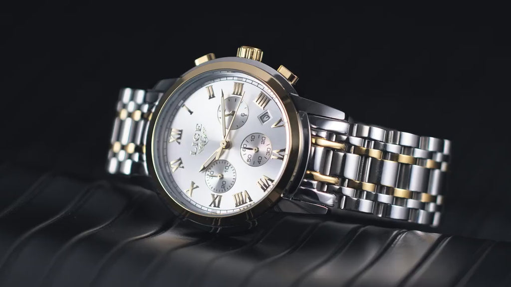 LIGE Fashion Luxury Quartz Watches for Men Business Waterproof Stainless Steel