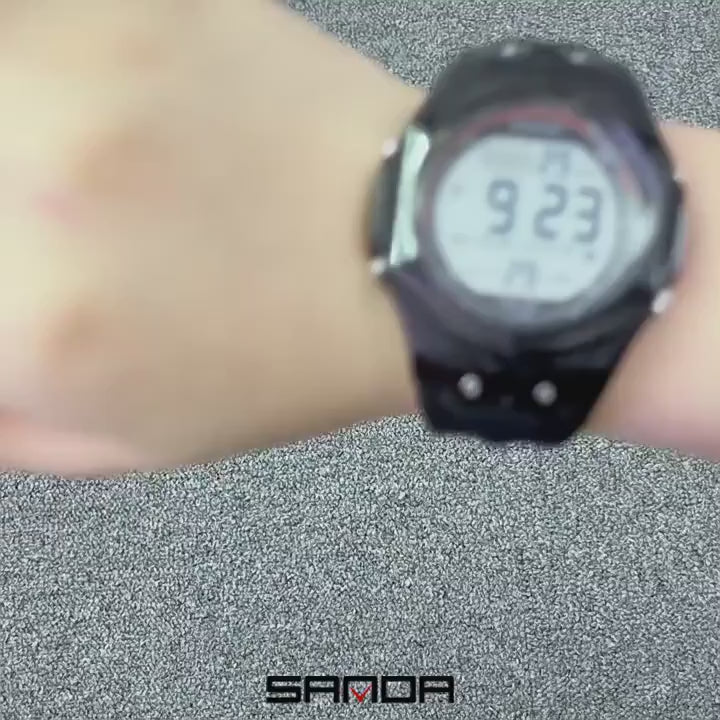 SANDA electronic watch for both men and women, multifunctional anti fall, 50M waterproof
